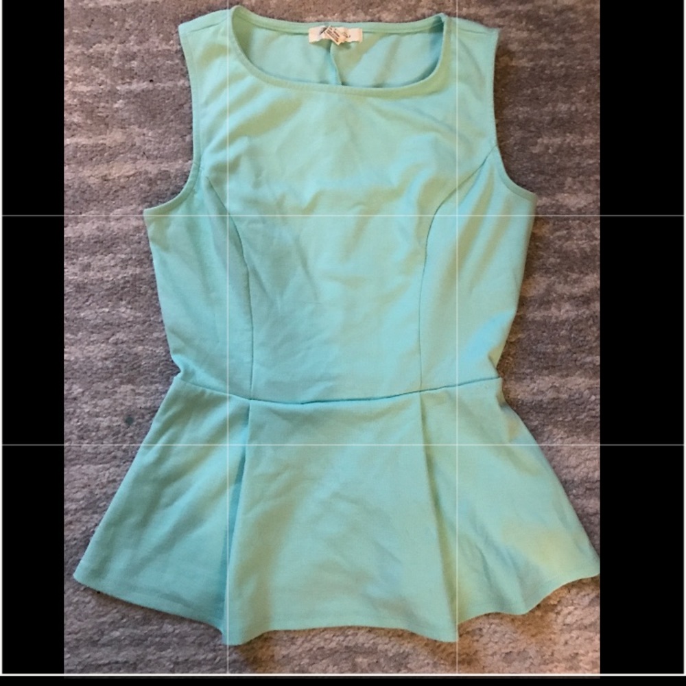 Mint green peplum top